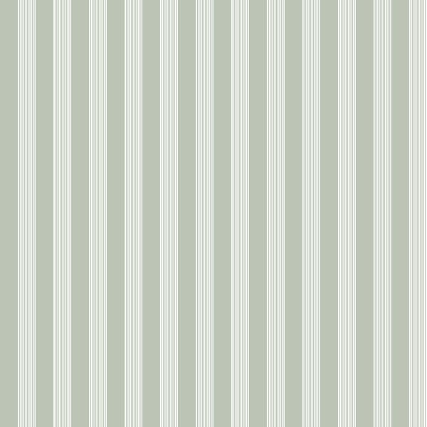 Galerie Wallpaper Product code: 12385 - Little Explorers 2 Wallpaper Collection - Green Colours - A lovely and gentle vertical stripe design that has the effect of soft flowing ribbons. Every light stripe has smaller fine lines inside to soften the overall effect. A great choice for a child's bedroom where you want a tidy but warm and welcoming scheme. There are six  gorgeous colours to choose from, and it will suit all four walls or just one focus wall. Great if you want your ceiling to appear higher! Design