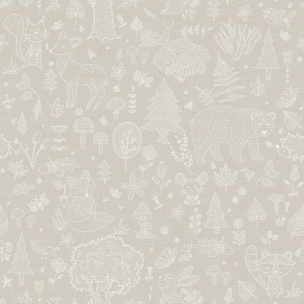 Galerie Wallpaper Product code: 14807 - Little Explorers 2 Wallpaper Collection - Silver Grey Colours - Bring your children's walls to life with this cute, fun and quirky forest kingdom wallpaper by Galerie. Featuring an array of cute animals including snails, bears and bunnies, this washable wallprint gives off a harmonious vibe and is perfect for using in nurseries, toddlers and kids bedrooms or even as a print for anyone with a youthful outlook on life! Design