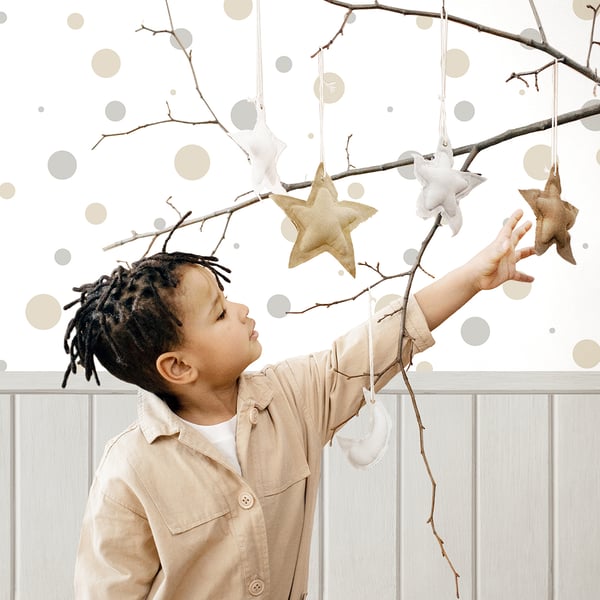 Galerie Wallpaper Product code: 14822_2 - Little Explorers 2 Wallpaper Collection - Silver Grey Colours - Introducing Polka, the perfect wallpaper to help create a stylish, on-trend child's bedroom. With its charming combination of light and dark polka dots against a white background this wallpaper is sure to get any child excited about their room.  Design