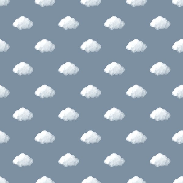 Galerie Wallpaper Product code: 14833 - Little Explorers 2 Wallpaper Collection - Blue Colours - The classic cloud design, now in three heavenly colours! Sure to help your little one drift off into a peaceful slumber.. Design