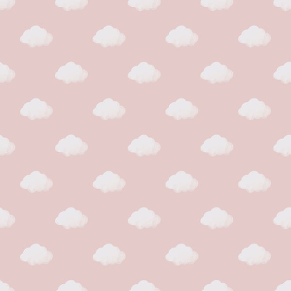 Galerie Wallpaper Product code: 14834 - Little Explorers 2 Wallpaper Collection - Pink Colours - The classic cloud design, now in three heavenly colours! Sure to help your little one drift off into a peaceful slumber.. Design