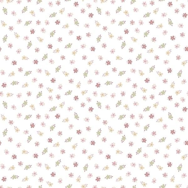 Galerie Wallpaper Product code: 14844 - Little Explorers 2 Wallpaper Collection - Pink Colours - Surround yourself with an intricate, nature inspired wallpaper. It has a homely but crisp design, therefore perfect for introducing to rooms where you want a playful and friendly mood. The five leaf flower design sits evenly distributed on a light matte background, resulting in a design that is comforting and interesting in equal amounts. This beautiful design is sure to add a light touch to any interior scheme.  Design