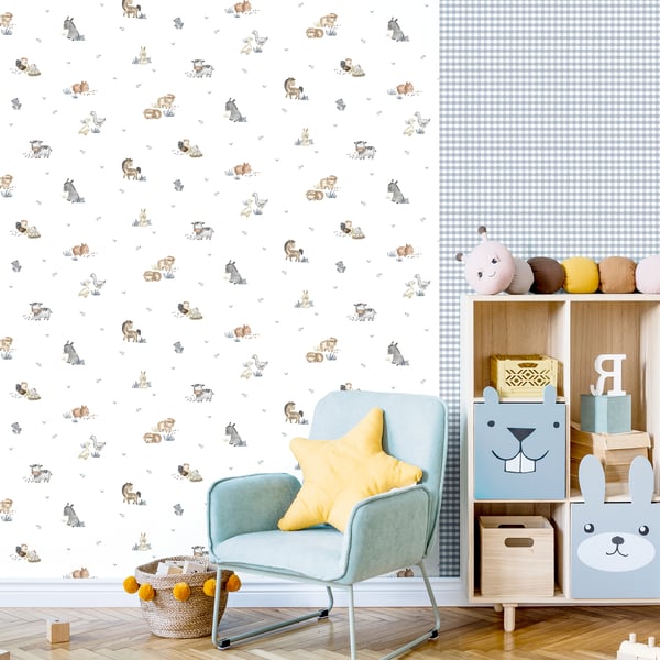 Galerie Wallpaper Product code: 14846_2 - Little Explorers 2 Wallpaper Collection - Heavenly Colours - Our Two Tone Gingham wallpaper takes this traditional pattern to a modern place with its muted colourways. Give your cute nursery, bedroom, kitsch kitchen or cosy living room a wallpaper update with this contemporary take on classic gingham. Two Tone Gingham is a repeat pattern wallpaper, meaning you can place it on a single feature wall, or continue it across as many walls as you like. Whether you wrap your space up in playful gingham or keep it to a small pop of pattern is up to you! Design