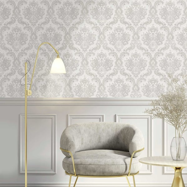 Galerie Wallpaper Product code: 28821_2 - Italian Style Wallpaper Collection - Silver Grey Colours - DAMASCO CAIRO Design