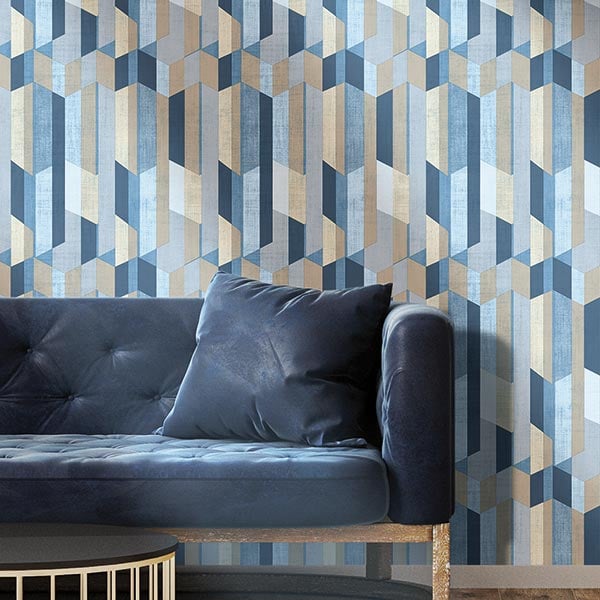 Galerie Wallpaper Product code: 29926R - Italian Textures 2 Wallpaper Collection - Blue Beige Colours - Geo Design