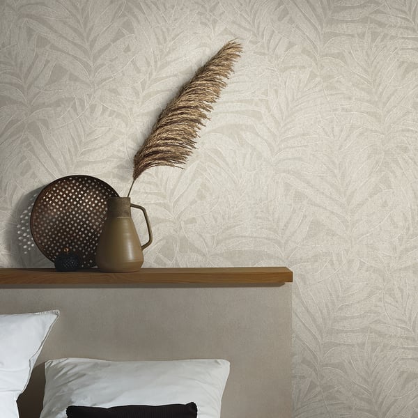 Galerie Wallpaper Product code: 34004R - Hotel Wallpaper Collection - Greige Colours - Botanical leaves design Design