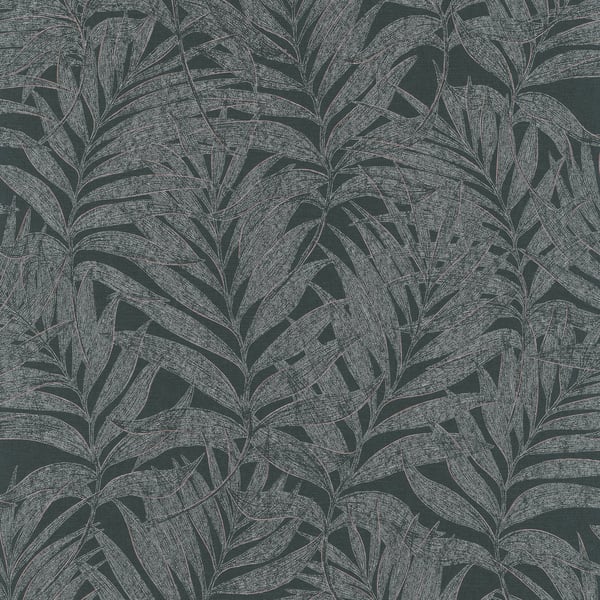 Galerie Wallpaper Product code: 34008 - Hotel Wallpaper Collection - Black, Silver, Pink Colours - Botanical leaves design Design