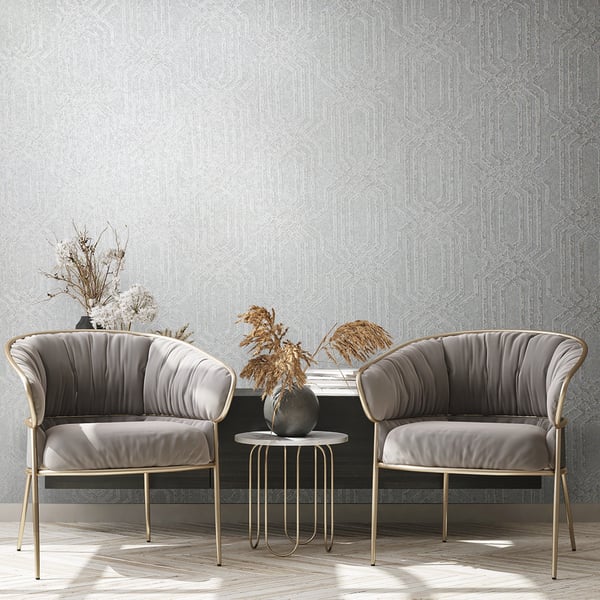 Galerie Wallpaper Product code: 34042R - Hotel Wallpaper Collection - Grey Colours - A geometric texture design Design