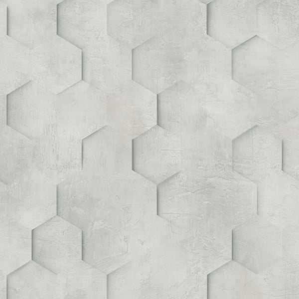 Galerie Wallpaper Product code: 34159 - Loft 2 Wallpaper Collection - Greige Colours - 3D Geometric Hexagon  Design