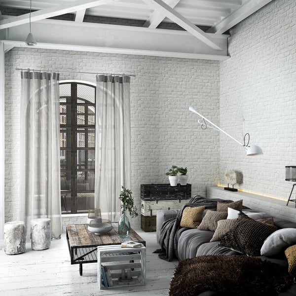 Galerie Wallpaper Product code: 34165R - Loft 2 Wallpaper Collection - White Colours - Brick Texture Design