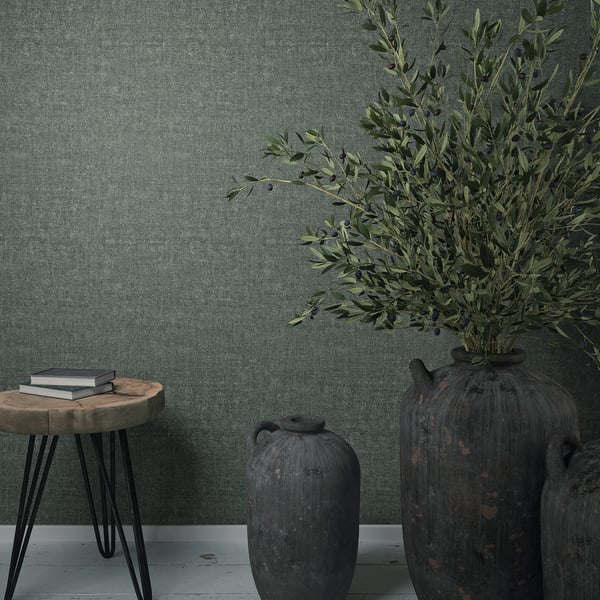 Galerie Wallpaper Product code: 34180R - Loft 2 Wallpaper Collection - Green, Grey Colours - Wicker Texture Design