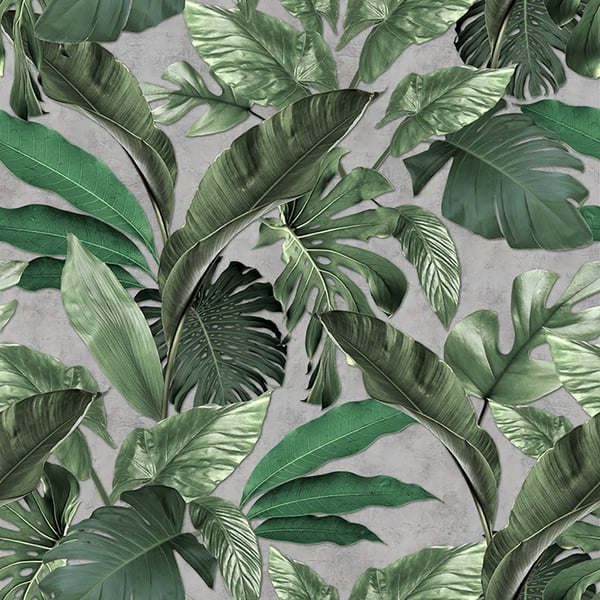 Galerie Wallpaper Product code: 34197 - Loft 2 Wallpaper Collection - Green, Grey Colours - Tropical Wall Panel Design