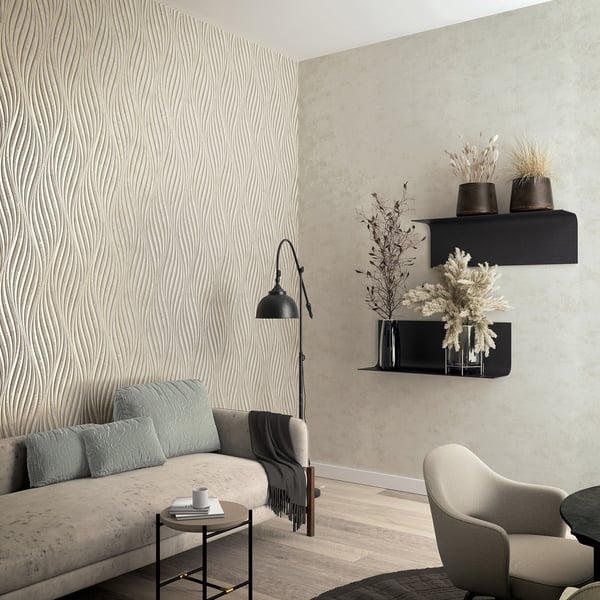 Galerie Wallpaper Product code: 34259_2 - Urban Textures Wallpaper Collection - Beige Colours - Wave Design