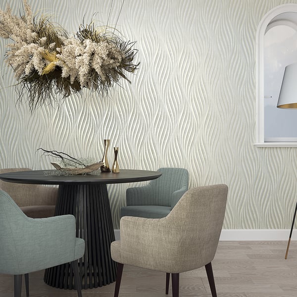 Galerie Wallpaper Product code: 34260_2 - Urban Textures Wallpaper Collection - Light Green Colours - Wave Design