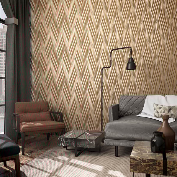 Galerie Wallpaper Product code: 34262_2 - Urban Textures Wallpaper Collection - Brown Colours - Wave Design
