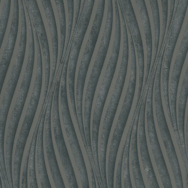 Galerie Wallpaper Product code: 34264 - Urban Textures Wallpaper Collection - Black  Silver Colours - Wave Design