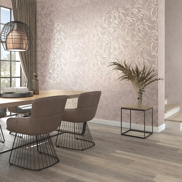 Galerie Wallpaper Product code: 34285_2 - Urban Textures Wallpaper Collection - Dusky Pink Colours - Leaf Design