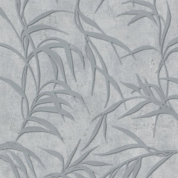 Galerie Wallpaper Product code: 34287 - Urban Textures Wallpaper Collection - Grey  Silver Colours - Leaf Design