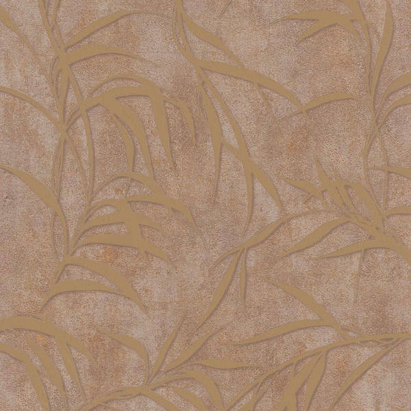 Galerie Wallpaper Product code: 34288 - Urban Textures Wallpaper Collection - Copper  Gold Colours - Leaf Design