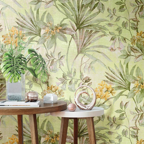 Galerie Wallpaper Product code: 3705R - Tendenza Wallpaper Collection - Acid Green Colours - Botanical Print Design