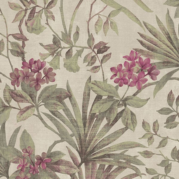 Galerie Wallpaper Product code: 3708 - Tendenza Wallpaper Collection - Green Raspbery Beige Colours - Botanical Print Design