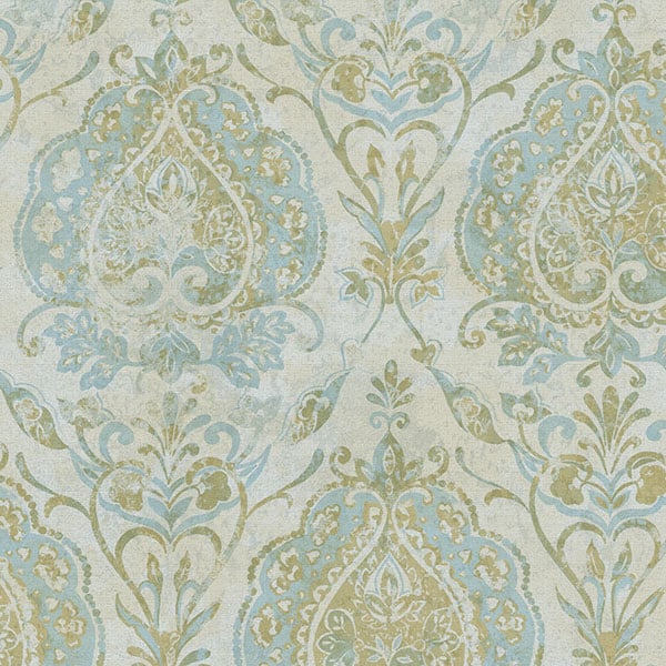 Galerie Wallpaper Product code: 3723 - Tendenza Wallpaper Collection - Blue Green Colours - Floral Damask Design