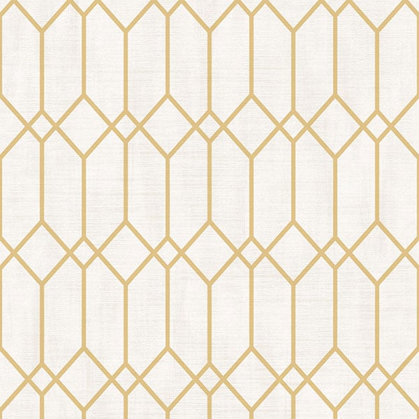 Galerie Wallpaper Product code: 3732 - Tendenza Wallpaper Collection - White Yellow Colours - Hexagon Trellis Design