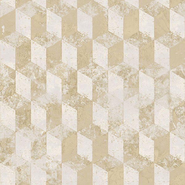 Galerie Wallpaper Product code: 3752 - Tendenza Wallpaper Collection - Light Yellow Colours - Cube Motif Design