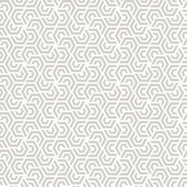 Galerie Wallpaper Product code: 3770 - Tendenza Wallpaper Collection - White Silver Colours - Honeycomb Geometric Design