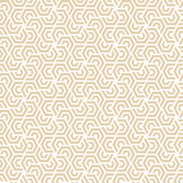 Galerie Wallpaper Product code: 3772 - Tendenza Wallpaper Collection - White Gold Colours - Honeycomb Geometric Design