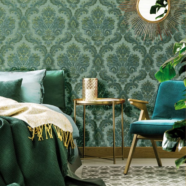 Galerie Wallpaper Product code: 4615R - Italian Glamour Wallpaper Collection - Green Colours - Italian Damask Design