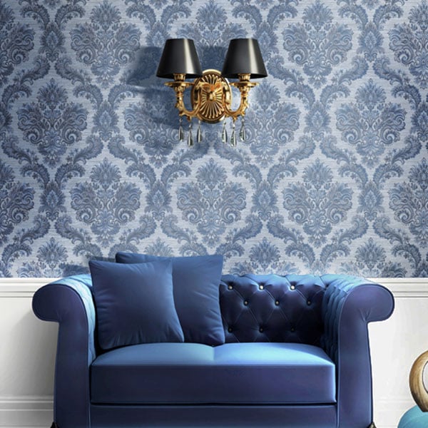 Galerie Wallpaper Product code: 4617R - Italian Glamour Wallpaper Collection - Blue Colours - Italian Damask Design