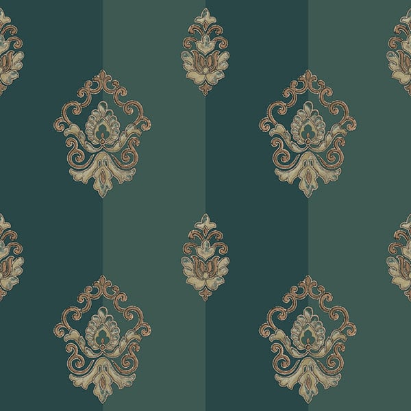 Galerie Wallpaper Product code: 4625 - Italian Glamour Wallpaper Collection - Green Colours - Damask Stripe Design