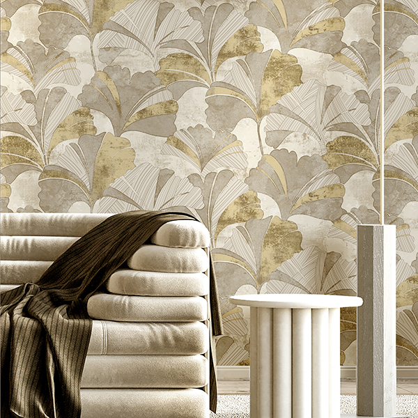 Galerie Wallpaper Product code: 49321R - Stratum Wallpaper Collection - grey gold cream Colours - Ginko Design