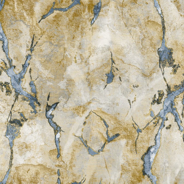 Galerie Wallpaper Product code: 49356 - Stratum Wallpaper Collection - gold blue Colours - Marmo Design