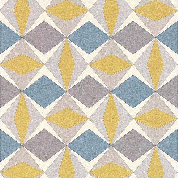 Galerie Wallpaper Product code: 51144002 - Skandinavia Wallpaper Collection - Yellow Blue Grey Colours - Yellow Oslo Geometric Design