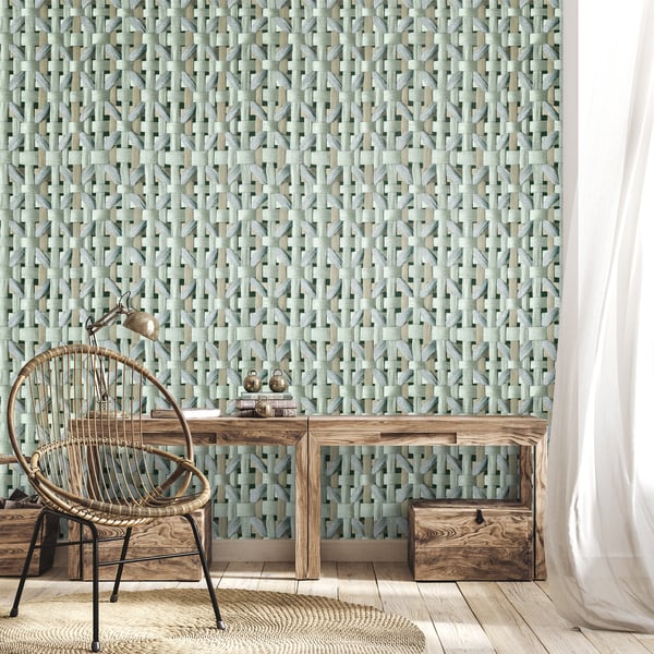 Galerie Wallpaper Product code: 65341_2 - Pepper Wallpaper Collection - Green Pepper Colours - Octagonal Honeycomb Design