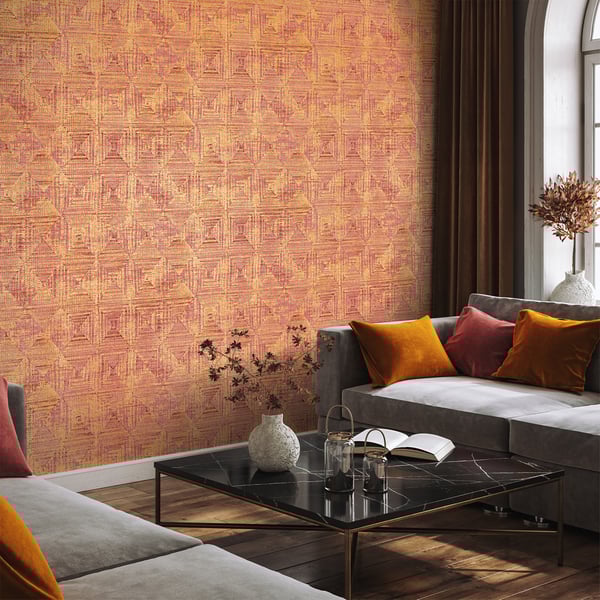 Galerie Wallpaper Product code: 65345_2 - Pepper Wallpaper Collection - Curcuma Colours - Raffia Design