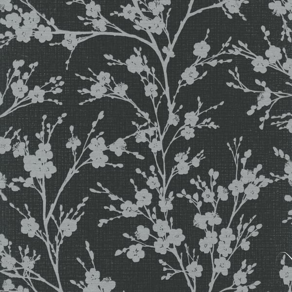 Galerie Wallpaper Product code: 6812-40 - Home Wallpaper Collection - Black  Silver Colours - Floral Nature Design