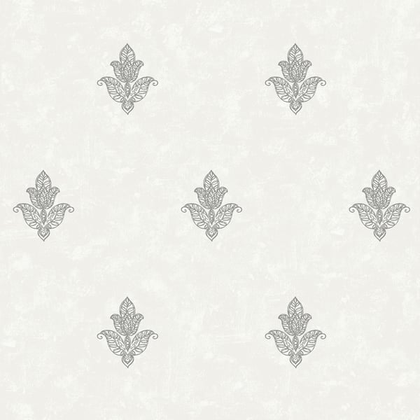 Galerie Wallpaper Product code: 7012 - Emporium Wallpaper Collection - Cream Silver Colours - Mehndi Motif Design