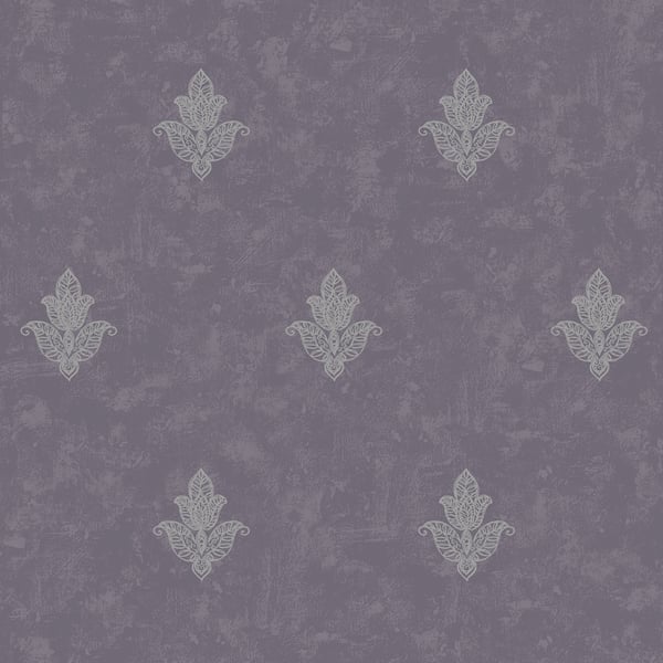 Galerie Wallpaper Product code: 7018 - Emporium Wallpaper Collection - Purple Silver Colours - Mehndi Motif Design