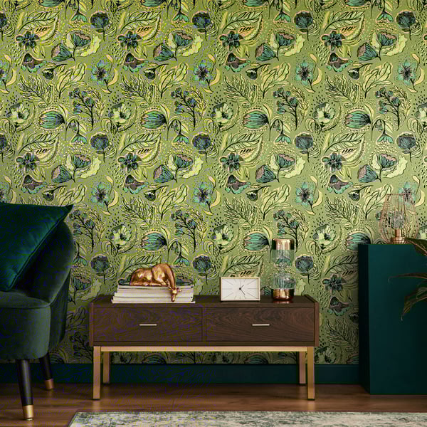 Galerie Wallpaper Product code: 81330_2 - Pepper Wallpaper Collection - Green Pepper Colours - Wild Garden Design