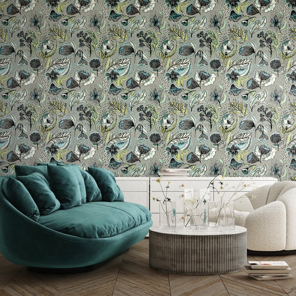 Galerie Wallpaper Product code: 81334_2 - Pepper Wallpaper Collection - Spirulina Colours - Wild Garden Design
