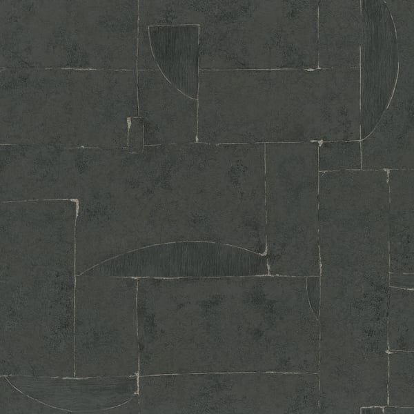 Galerie Wallpaper Product code: 95043 - Air Wallpaper Collection - Black Colours - A dramatic, artistic choice for your walls, if you're a lover of doing things differently! Irregular, almost cubistic shapes sit on a plaster effect background. Textural infills result in a balanced, rhythmic effect that will simply look gorgeous in any scheme, especially a contemporary one.  Design
