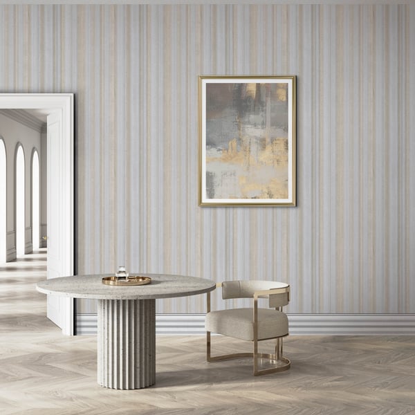 Galerie Wallpaper Product code: 95066_2 - Air Wallpaper Collection - Pearl Colours - This utterly gorgeous wallpaper captures the silky fluidity of running water. The natural texture in silver-grey tones exudes tranquillity. The light dances across the surface, making this an excellent choice for smaller rooms or hallways that need that lift to give them a feeling of enhanced space. Perfect across all four walls, it can also be coordinated with a complementary design to create an interior full of lustre and sophistication. Design