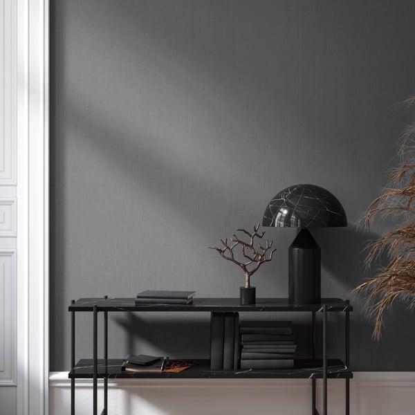 Galerie Wallpaper Product code: 95079_2 - Air Wallpaper Collection - Grey Colours - Add warmth and depth to your home with this stunning understated wallpaper. It's a gorgeous woven textured paper in a light natural design. Its warm, dark grey tone and subtle texture make it suitable as an all-wall solution. Design