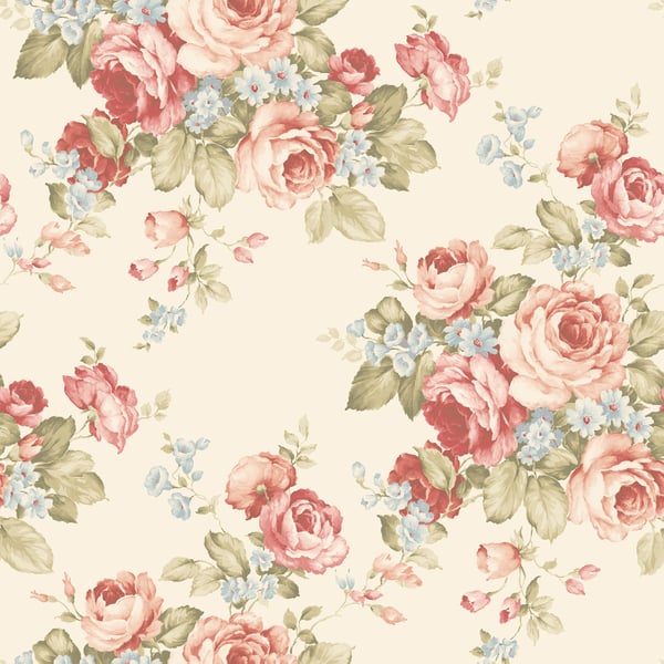 Galerie Wallpaper Product code: AB27614 - Abby Rose 4 Wallpaper Collection - Cream Pink Blue Olive Green Colours - Grand Floral Design