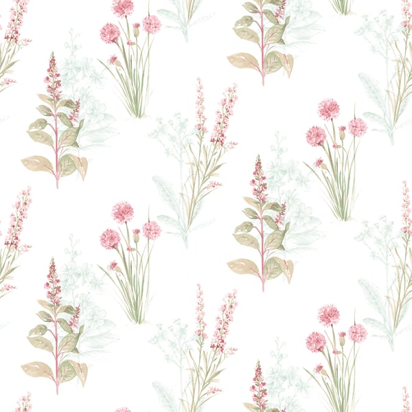 Galerie Wallpaper Product code: AB42442 - Abby Rose 4 Wallpaper Collection - Teal Pink Colours - Flora Design