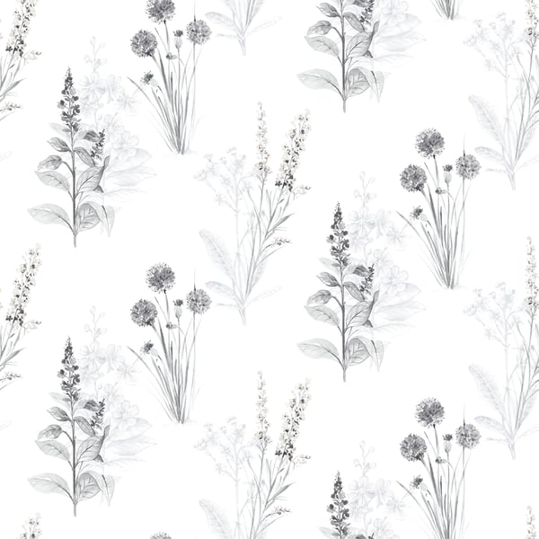Galerie Wallpaper Product code: AB42443 - Abby Rose 4 Wallpaper Collection - Grey Black Colours - Flora Design