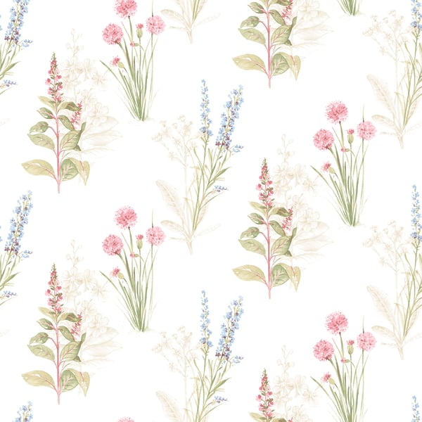 Galerie Wallpaper Product code: AB42445 - Abby Rose 4 Wallpaper Collection - Cream Blue Pink Colours - Flora Design